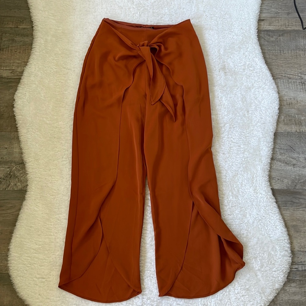 Copper/Orange Flare cutout pants Size small